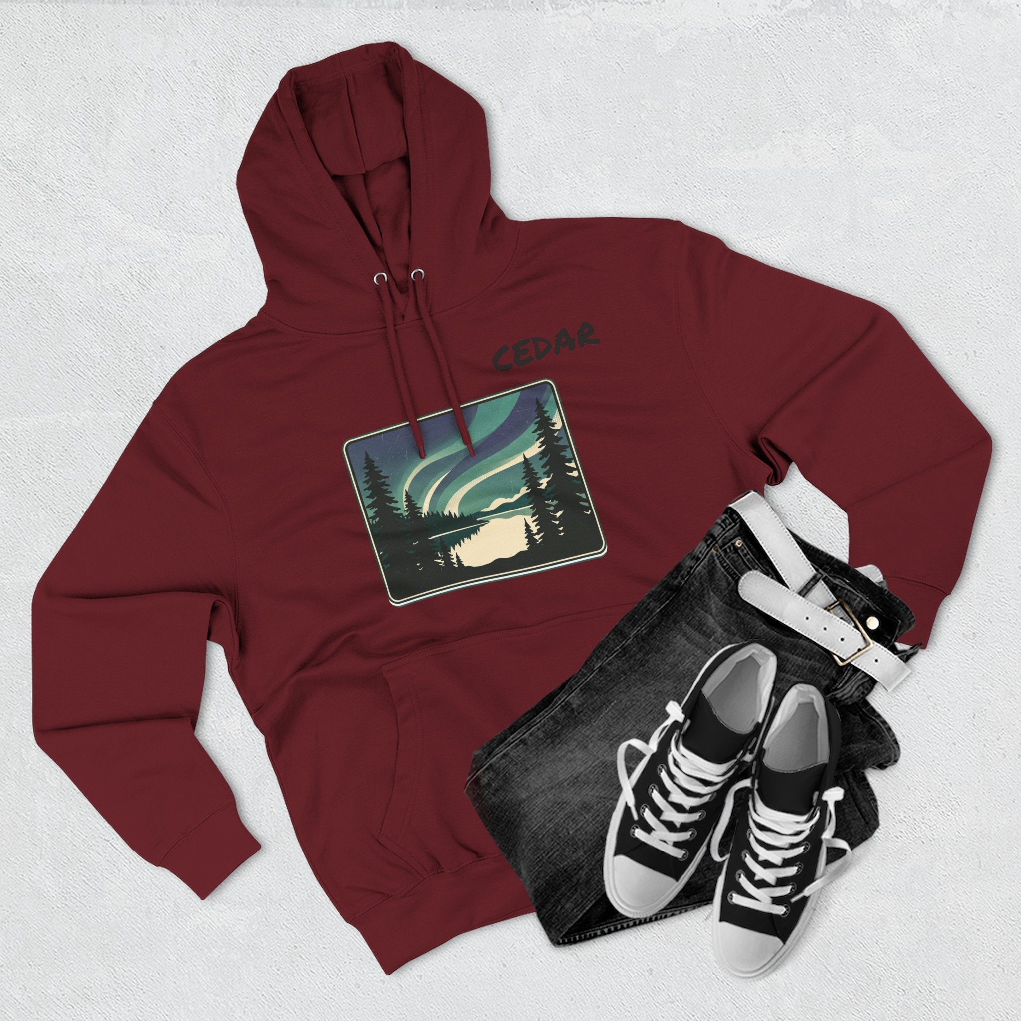 Three-Panel Fleece Hoodie